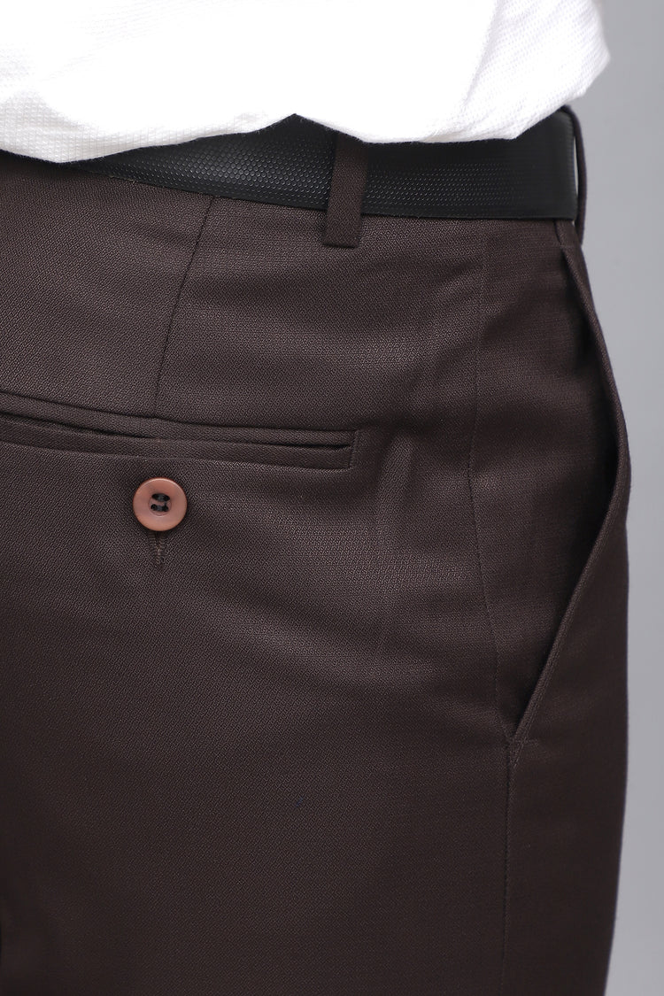 Bluebird Men's Rich Chocolate Brown Work Formal Trousers