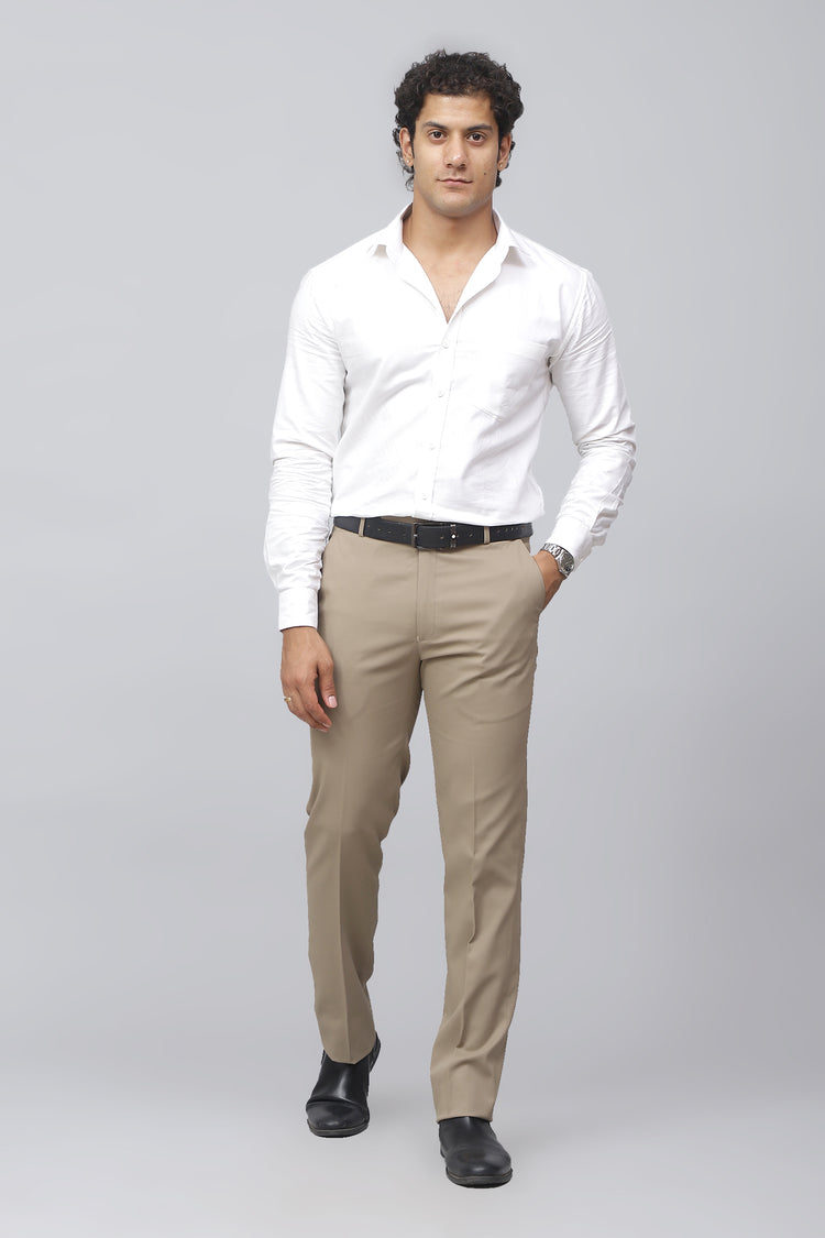 Bluebird Men's Refined Light Latte Business Formal Trousers