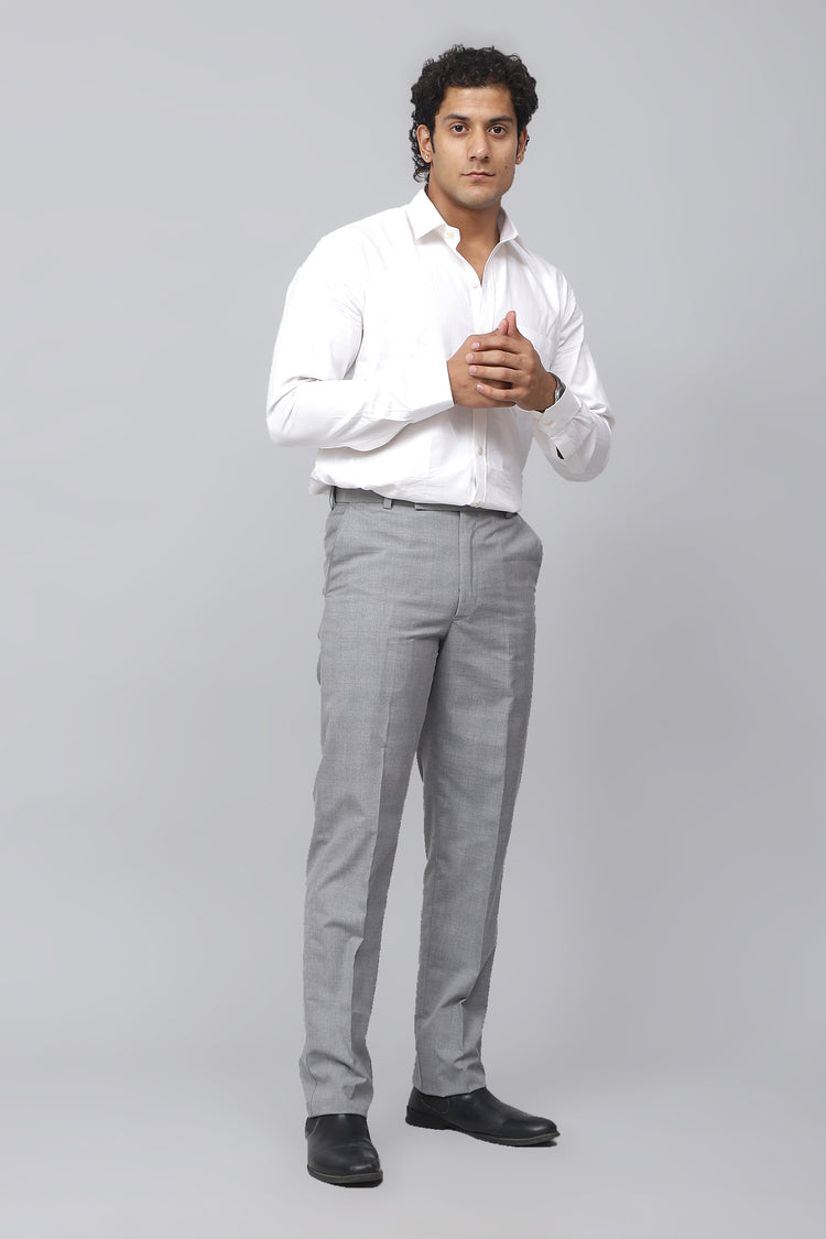Bluebird Men's Classy Pewter Grey Stretch Band Trousers