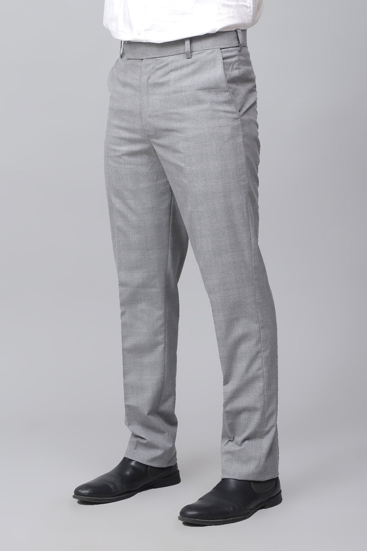 Bluebird Men's Classy Pewter Grey Stretch Band Trousers