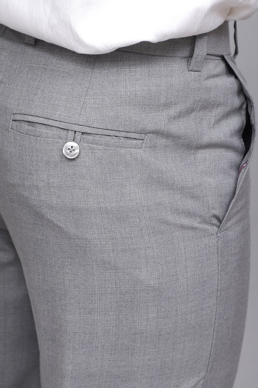 Bluebird Men's Classy Pewter Grey Stretch Band Trousers