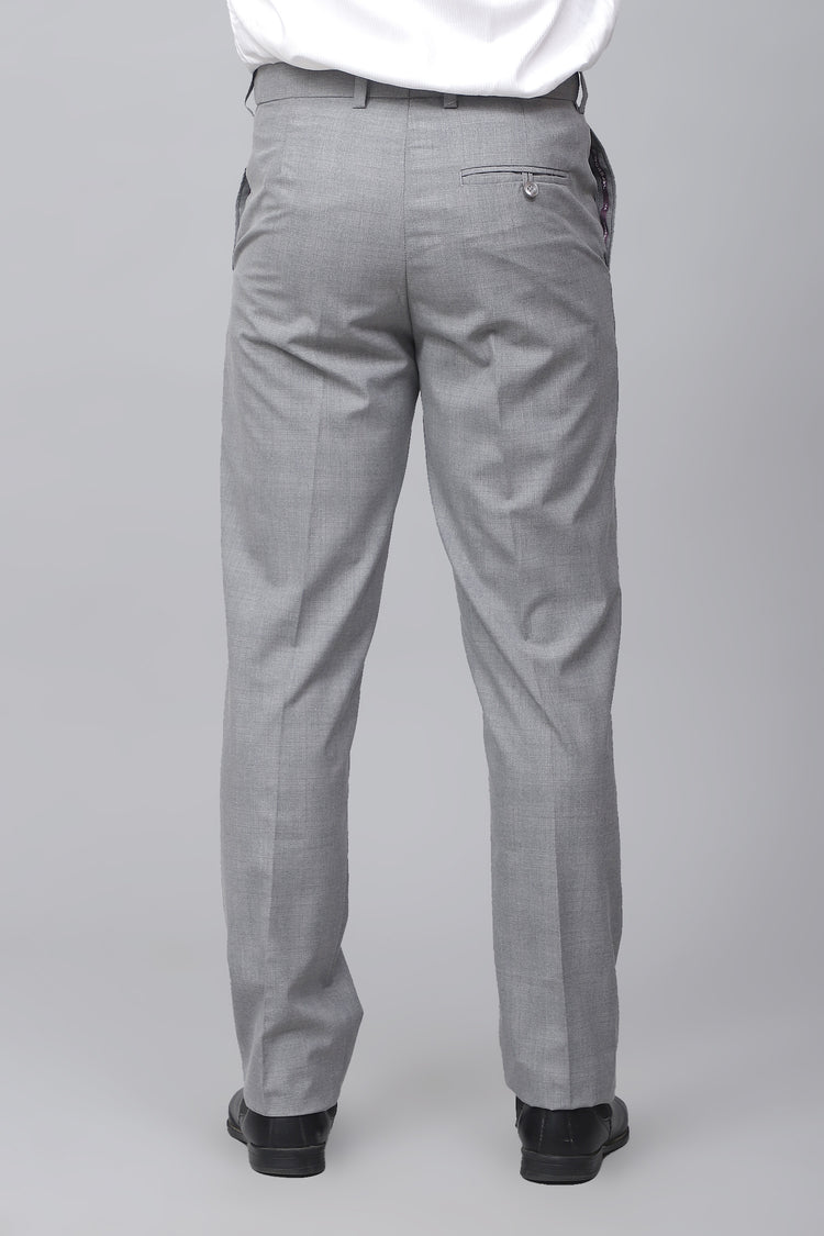 Bluebird Men's Classy Pewter Grey Stretch Band Trousers