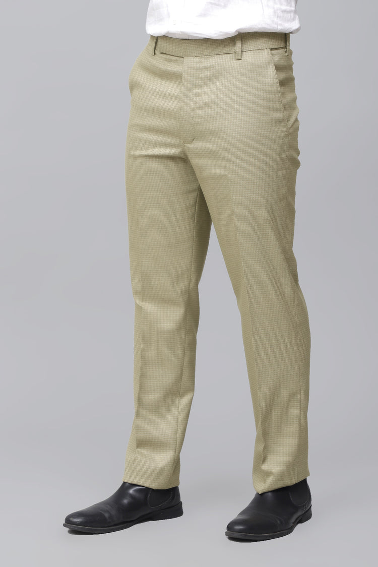 Bluebird Men's Elegant Cream Stretch Band Trousers