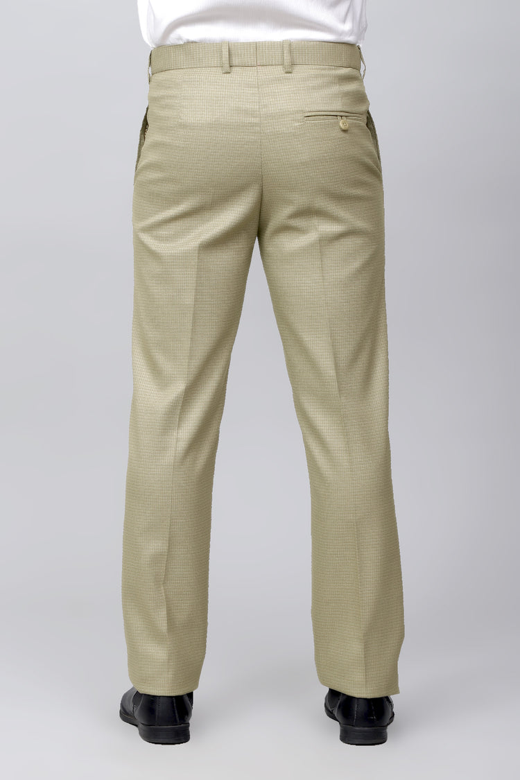 Bluebird Men's Elegant Cream Stretch Band Trousers