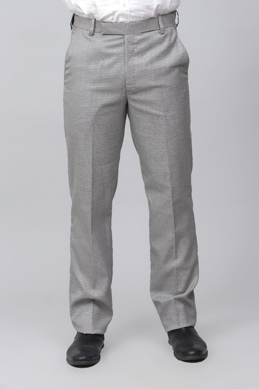 Bluebird Men's Sleek Light Grey Stretch Band Trousers