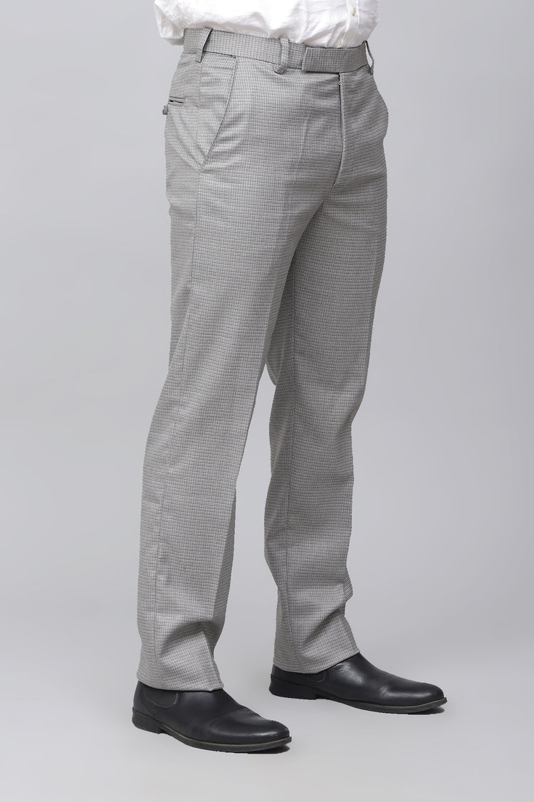 Bluebird Men's Sleek Light Grey Stretch Band Trousers