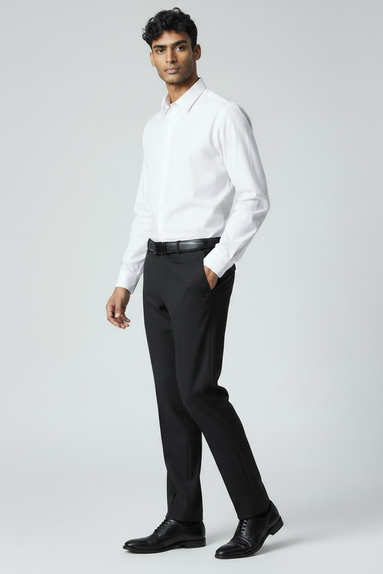 Bluebird Men's Formal Black Trouser