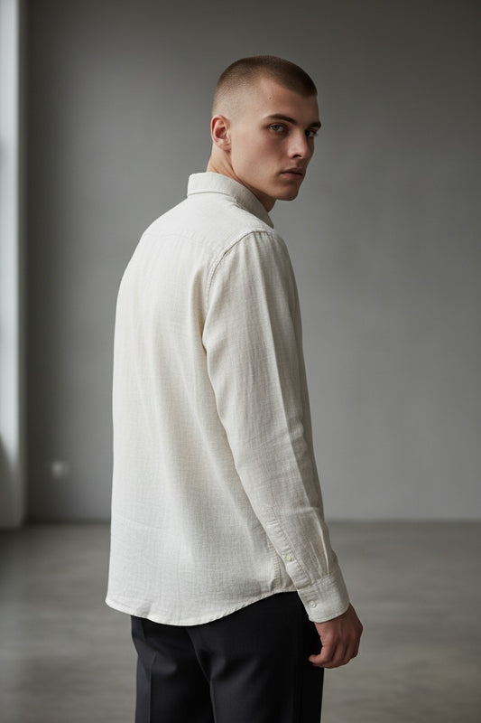 Bluebird Mens Natural Linen Tencil Shirt
