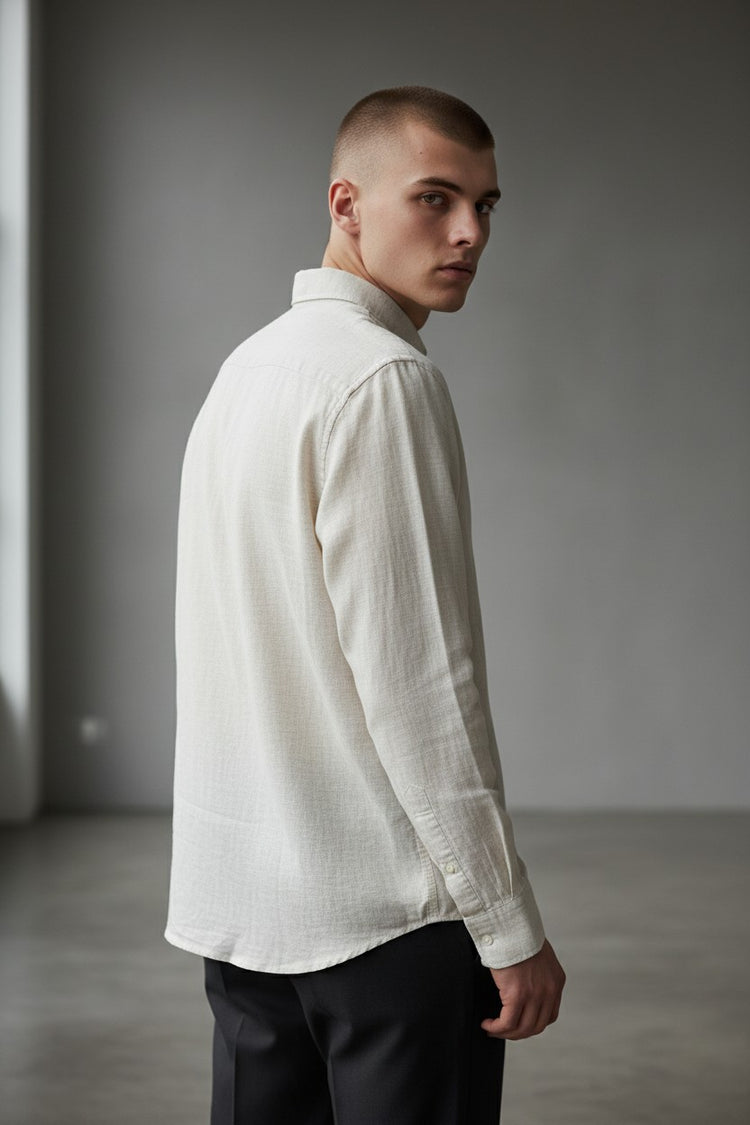 Bluebird Mens Natural Linen Tencil Shirt