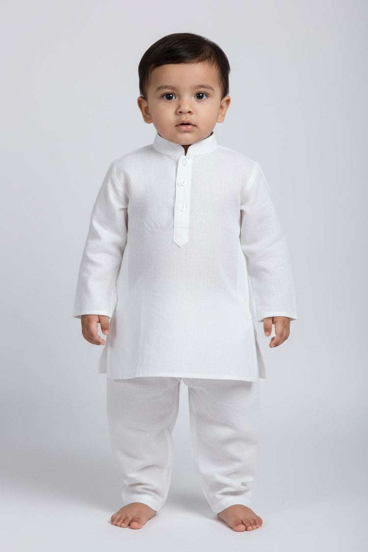 Veshbhoshaa Kid's White Pajama Set