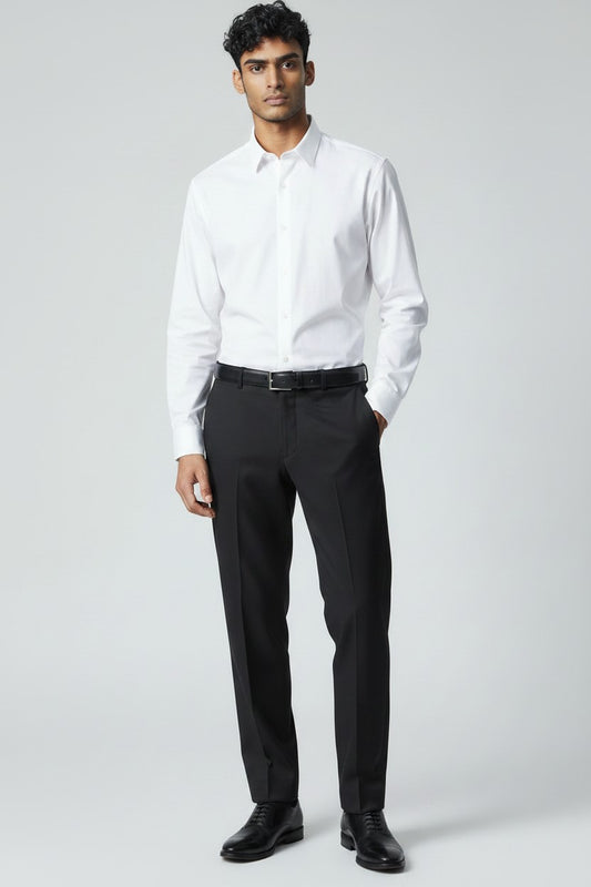 Bluebird Men's Formal Black Trouser