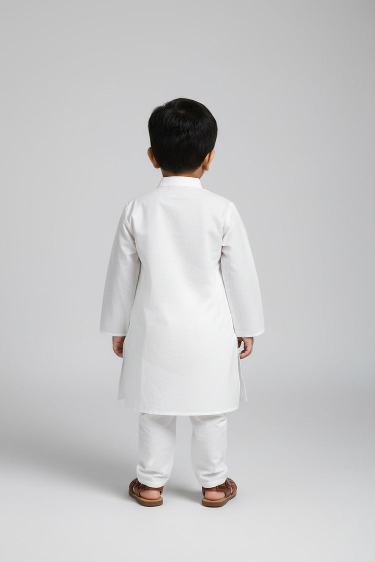 Boys White Cotton Kurta