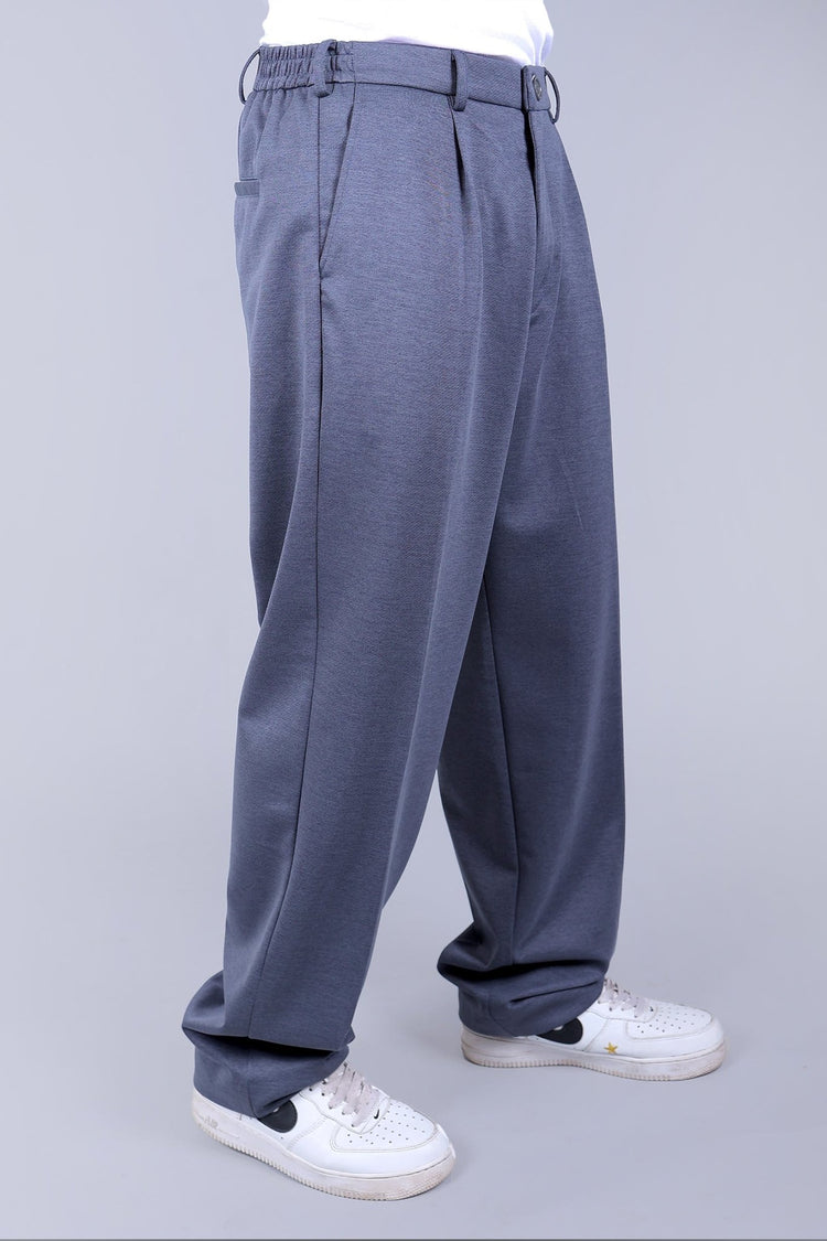bluebird korean pleated pant grey color - Veshbhoshaa