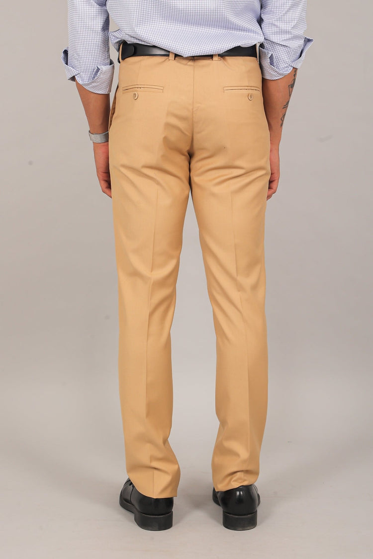 bluebird men's beige formal trouser - Veshbhoshaa