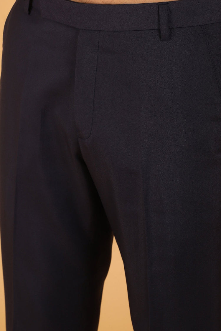 bluebird men's black lycra formal trouser - Veshbhoshaa
