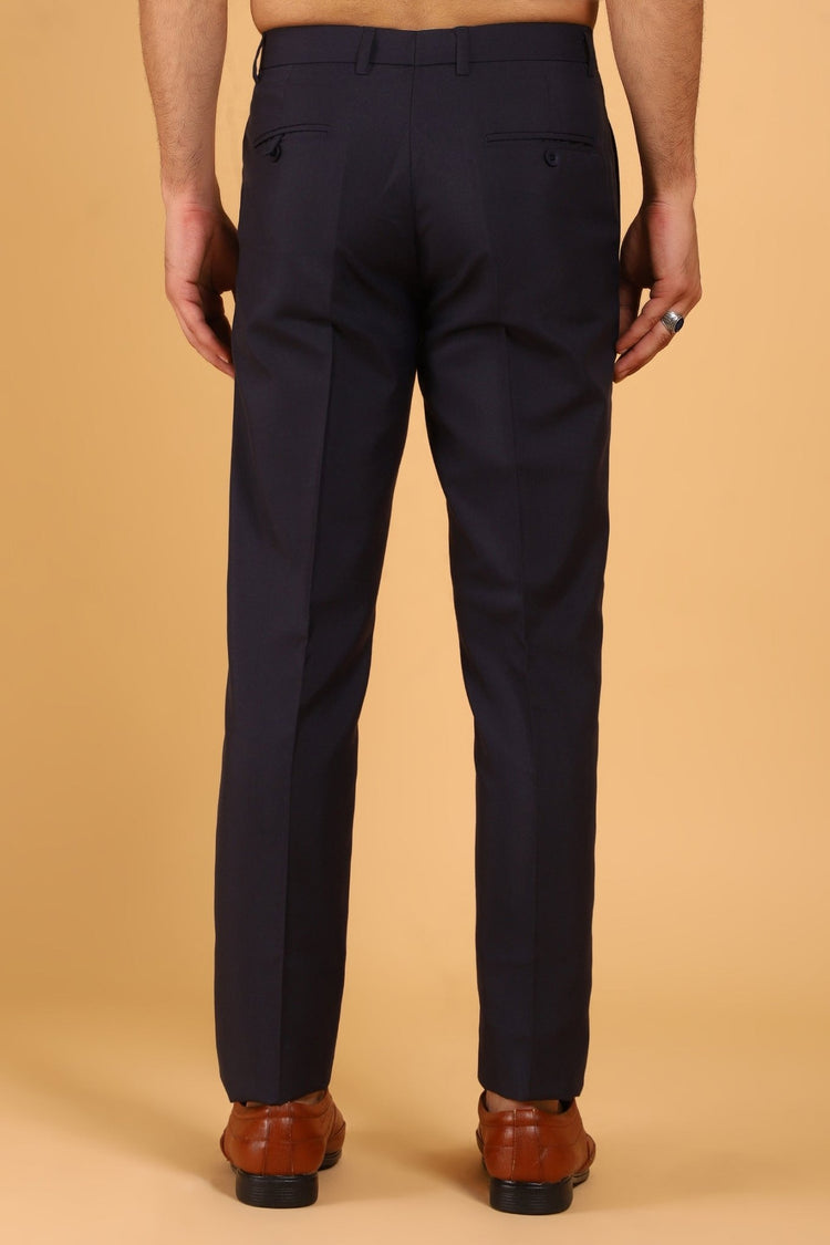 bluebird men's black lycra formal trouser - Veshbhoshaa