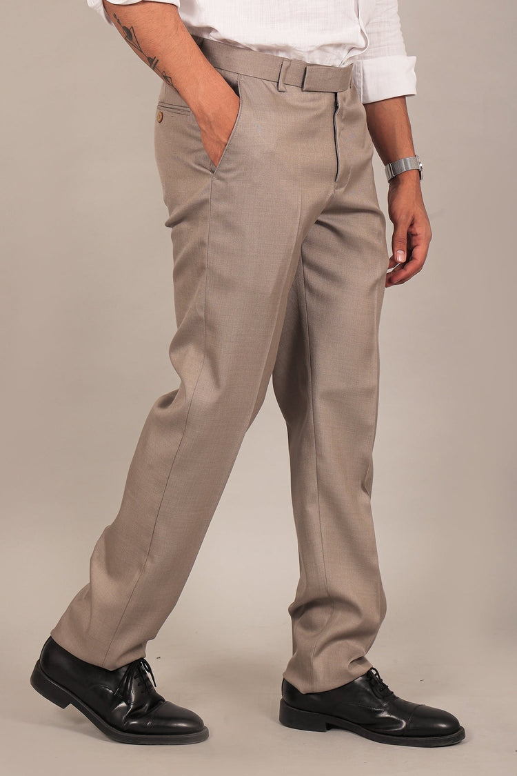 Bluebird Men's Grey Formal Trousers - Veshbhoshaa