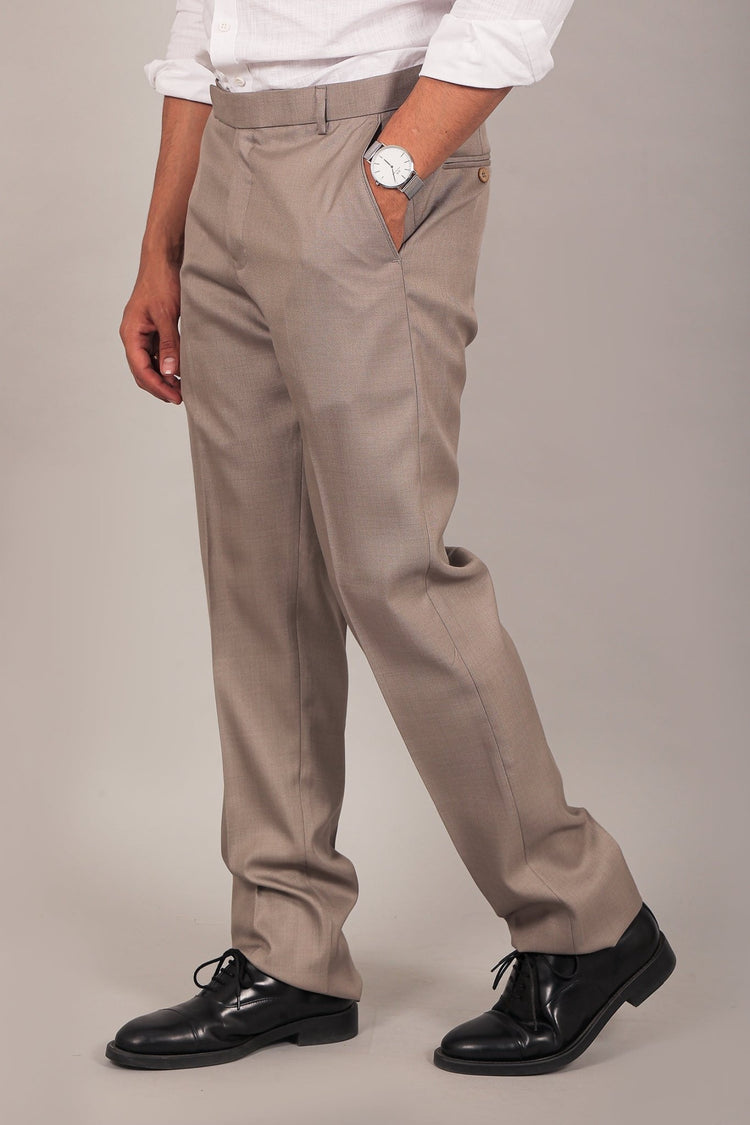 Bluebird Men's Grey Formal Trousers - Veshbhoshaa