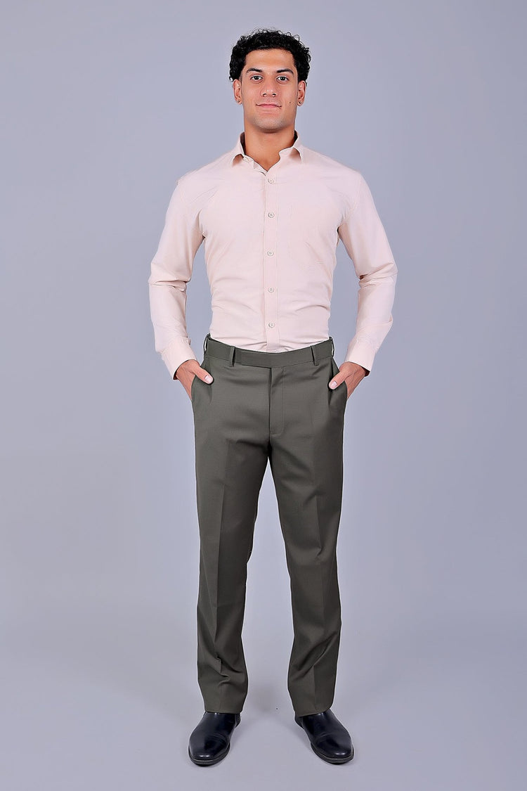 Bluebird Men's Grey Stretch Band Trousers - Veshbhoshaa