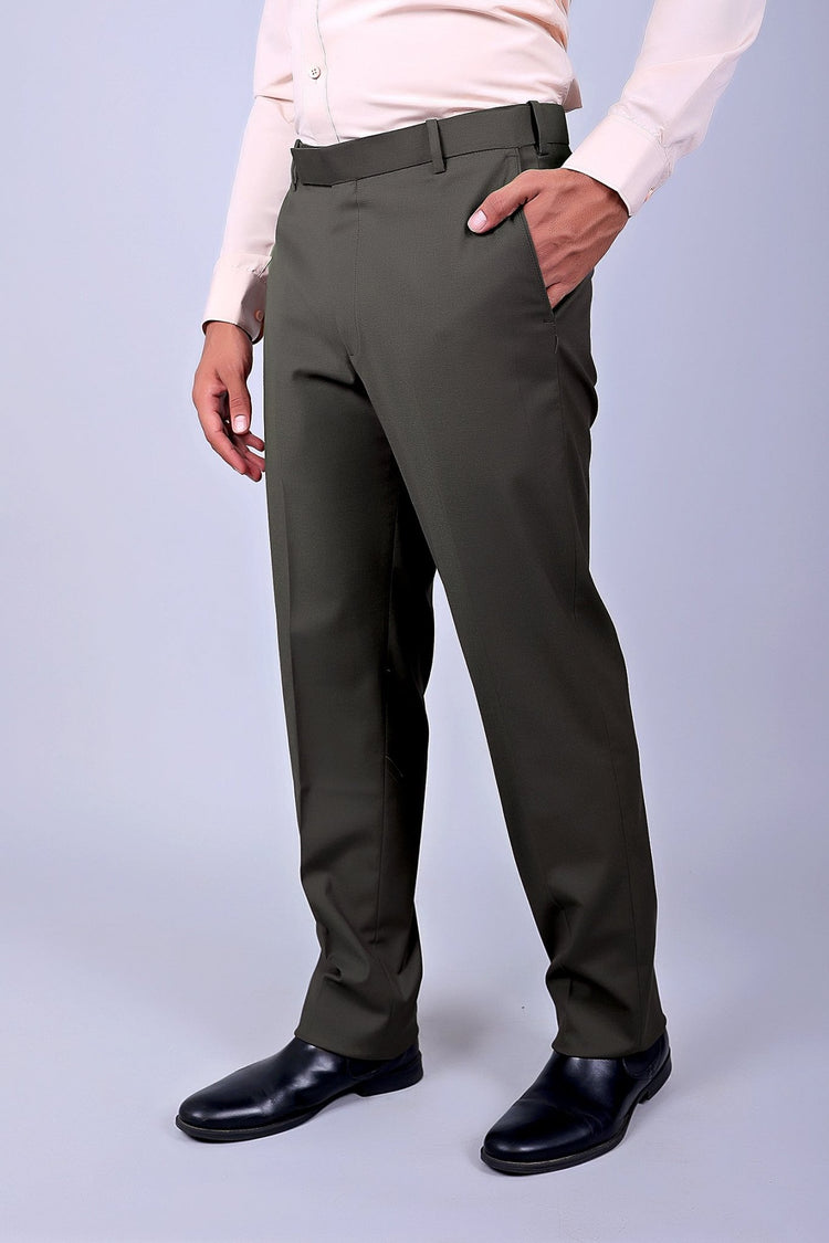 Bluebird Men's Grey Stretch Band Trousers - Veshbhoshaa