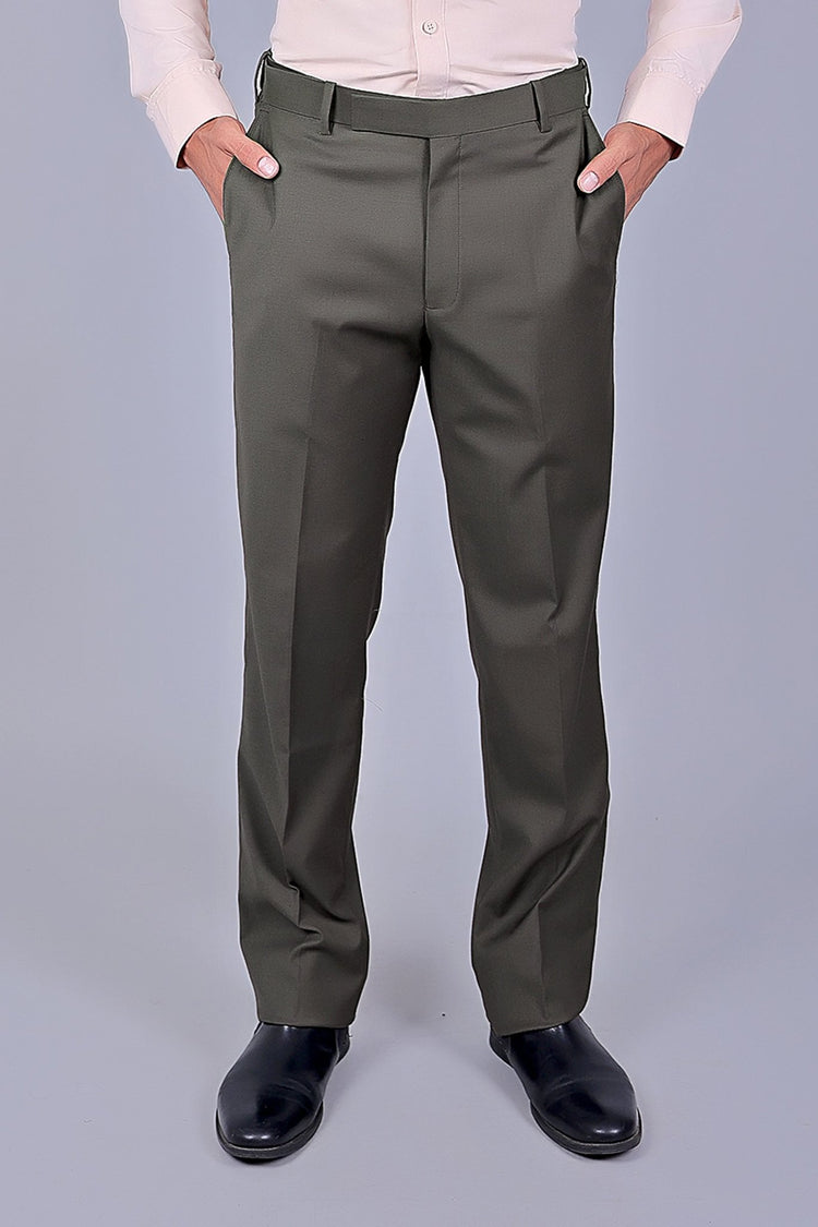 Bluebird Men's Grey Stretch Band Trousers - Veshbhoshaa