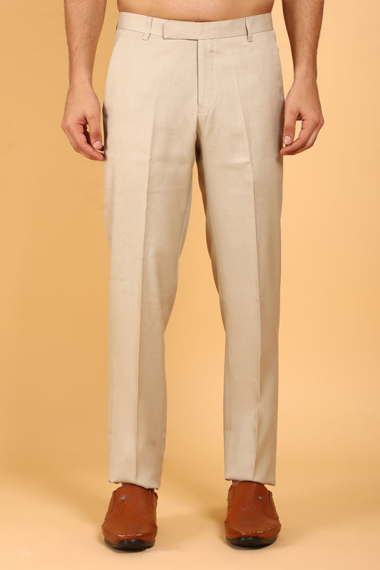 Bluebird Men's Polycotton Cream Trouser - Veshbhoshaa