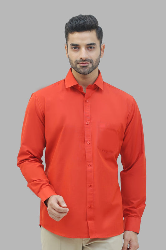 Bluebird Men's Rust Formal Shirt - Veshbhoshaa
