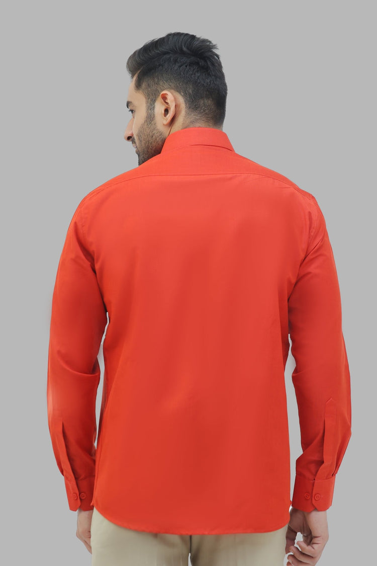 Bluebird Men's Rust Formal Shirt - Veshbhoshaa