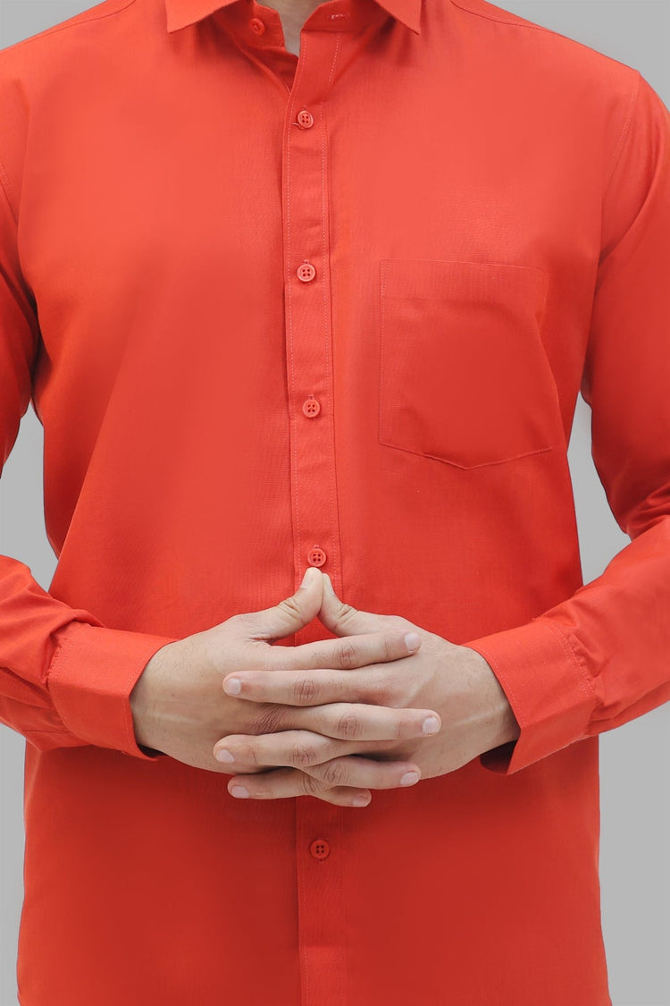 Bluebird Men's Rust Formal Shirt - Veshbhoshaa
