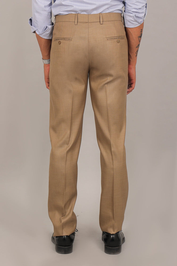 Bluebird Men's Tan Formal Trouser - Veshbhoshaa
