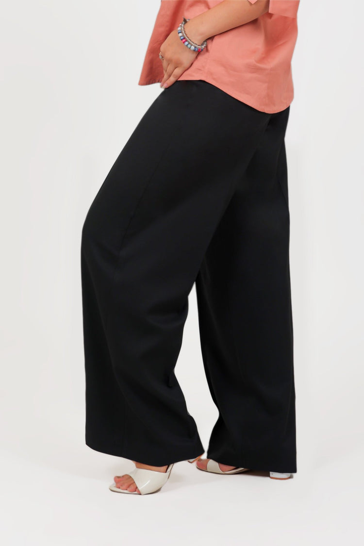 Bluebird Women Black Solid Casual Bell Bottom Trouser - Veshbhoshaa