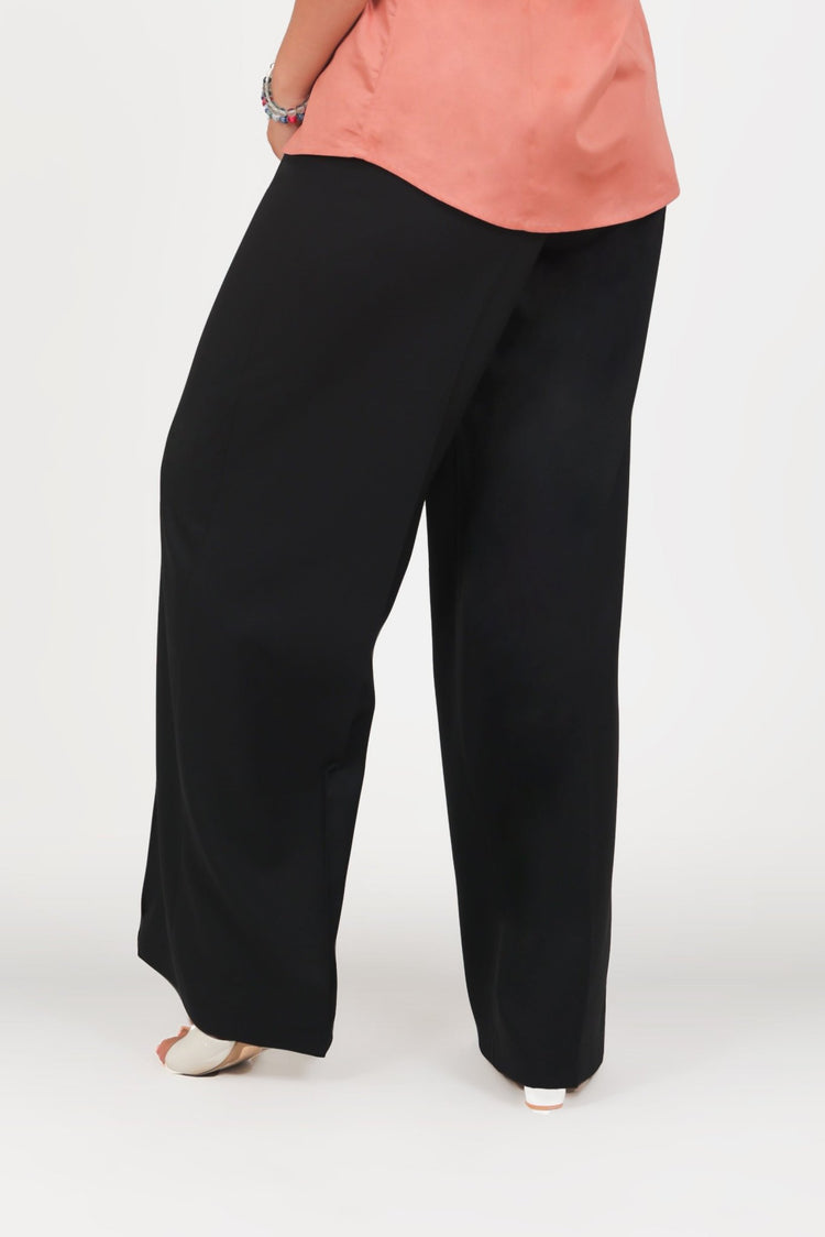 Bluebird Women Black Solid Casual Bell Bottom Trouser - Veshbhoshaa