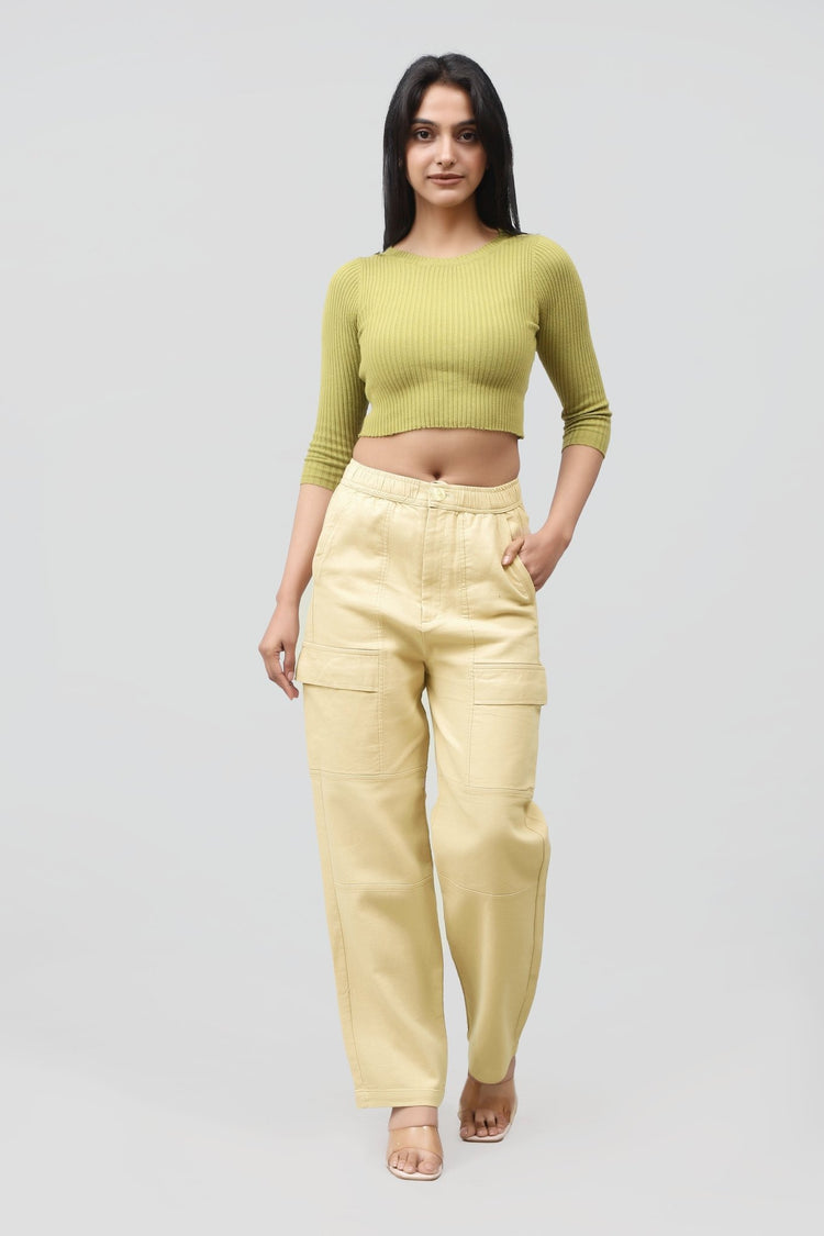 Bluebird Women's Cotton Cargo Pant – Urban Luxe in Beige - Veshbhoshaa