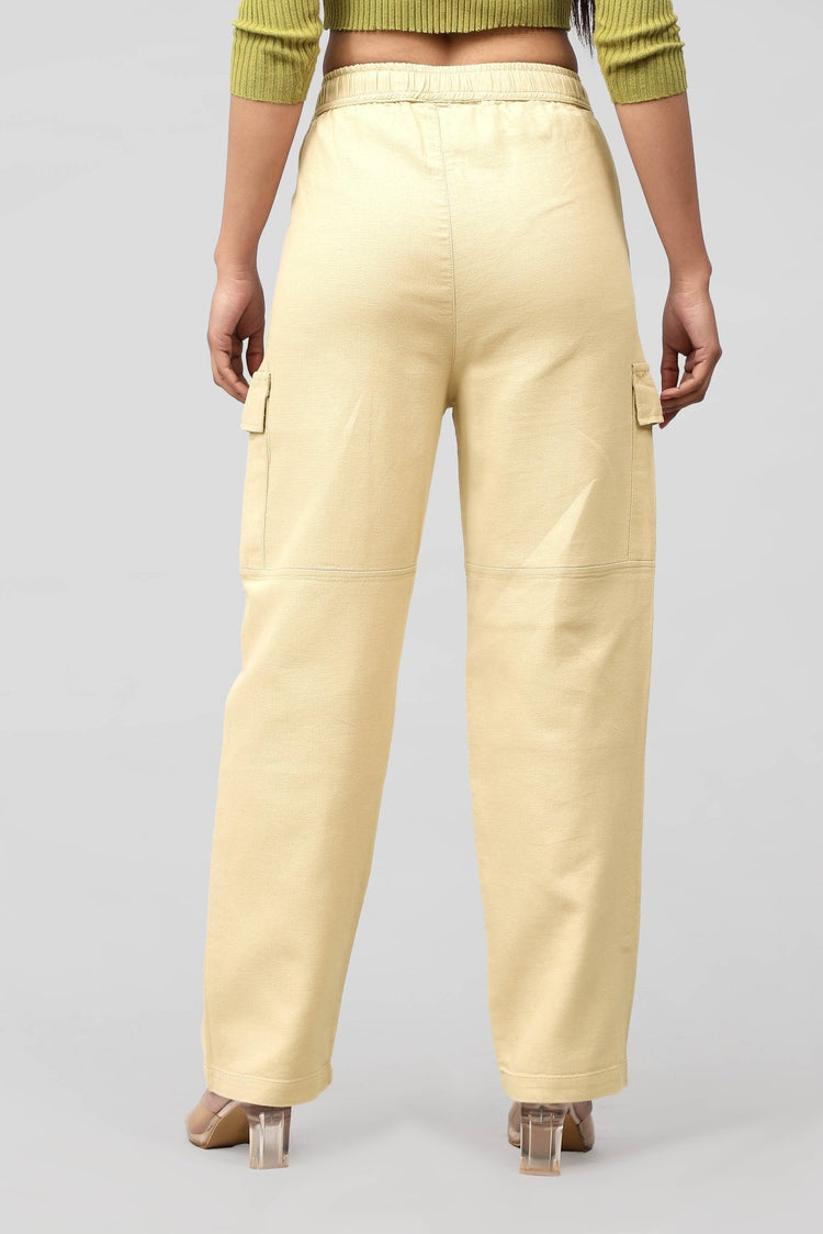 Bluebird Women's Cotton Cargo Pant – Urban Luxe in Beige - Veshbhoshaa