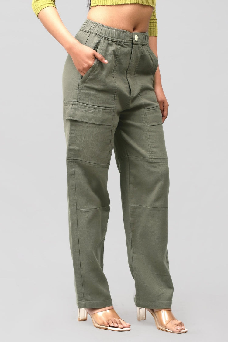 Bluebird Women's Cotton Cargo Pants – Bold Comfort in Green - Veshbhoshaa