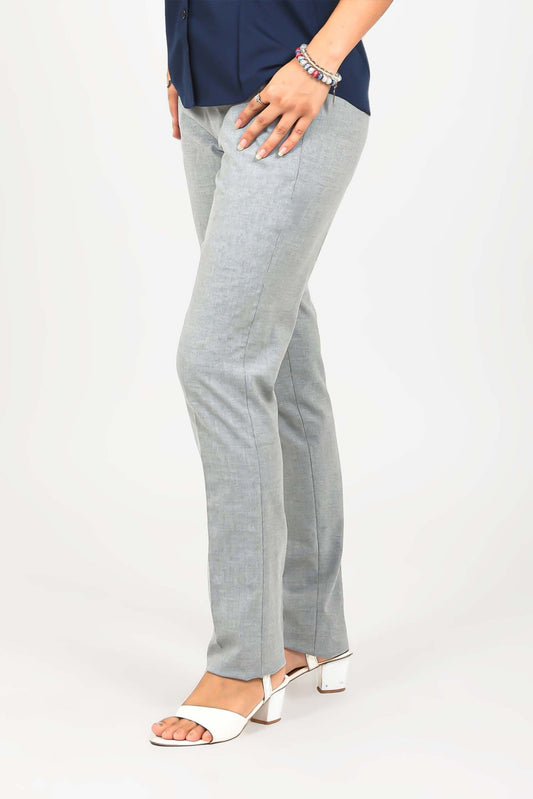 bluebird Women's Grey Casual Lycra Formal Trouser - Veshbhoshaa