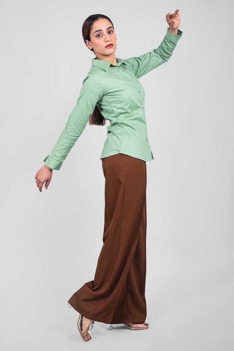 bluebird Women's Light Green Shirt - Veshbhoshaa