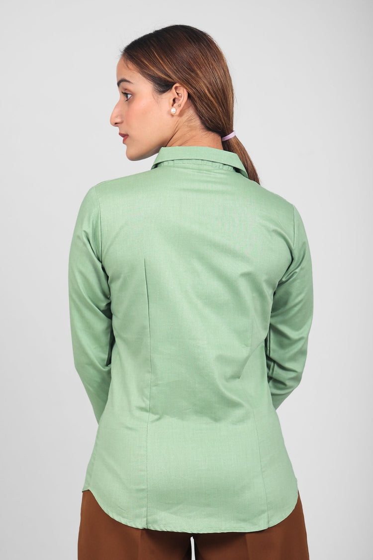 bluebird Women's Light Green Shirt - Veshbhoshaa