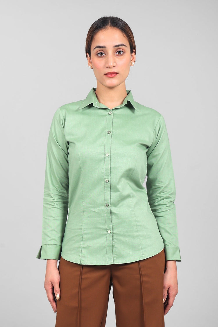 bluebird Women's Light Green Shirt - Veshbhoshaa