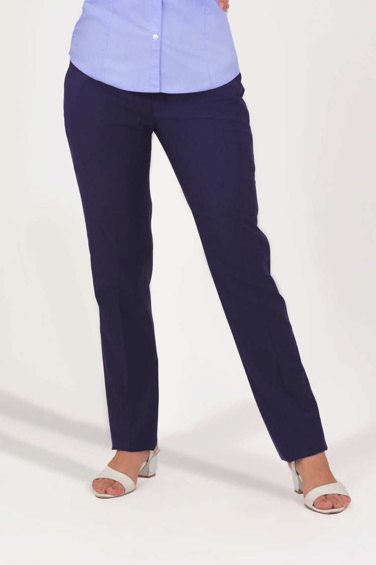 bluebird Women's Navy Blue Casual Formal Trouser - Veshbhoshaa