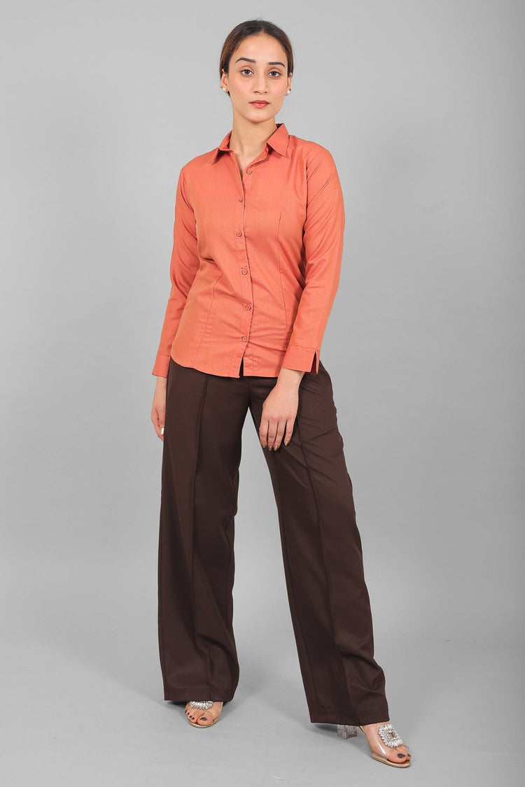 bluebird Women's Peach Shirt - Veshbhoshaa