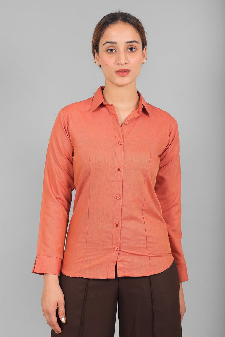bluebird Women's Peach Shirt - Veshbhoshaa