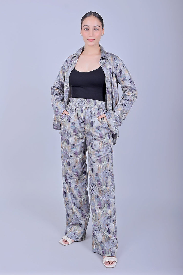 Bluebird Women's Printed Co - ord Set Grey - Veshbhoshaa