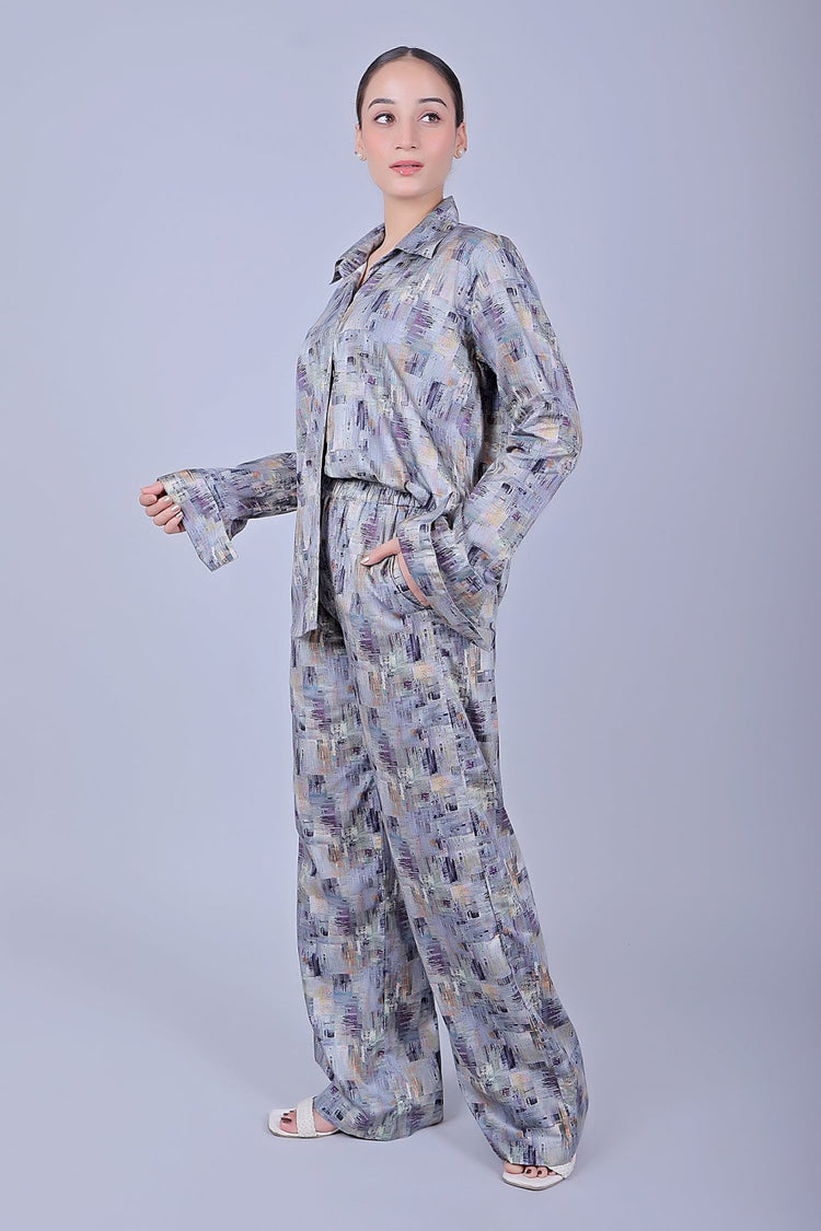 Bluebird Women's Printed Co - ord Set Grey - Veshbhoshaa