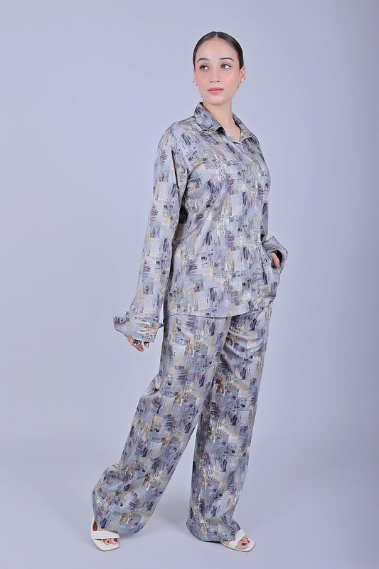 Bluebird Women's Printed Co - ord Set Grey - Veshbhoshaa