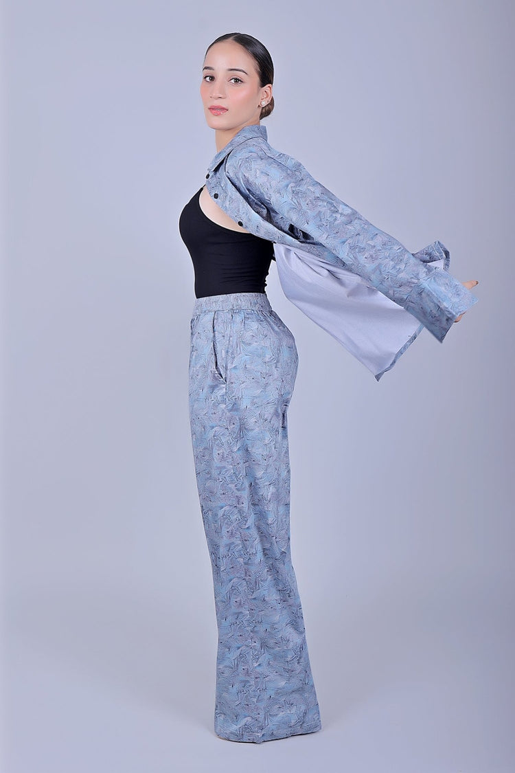 Bluebird Women's Printed Co - ord Set Rock Blue - Veshbhoshaa