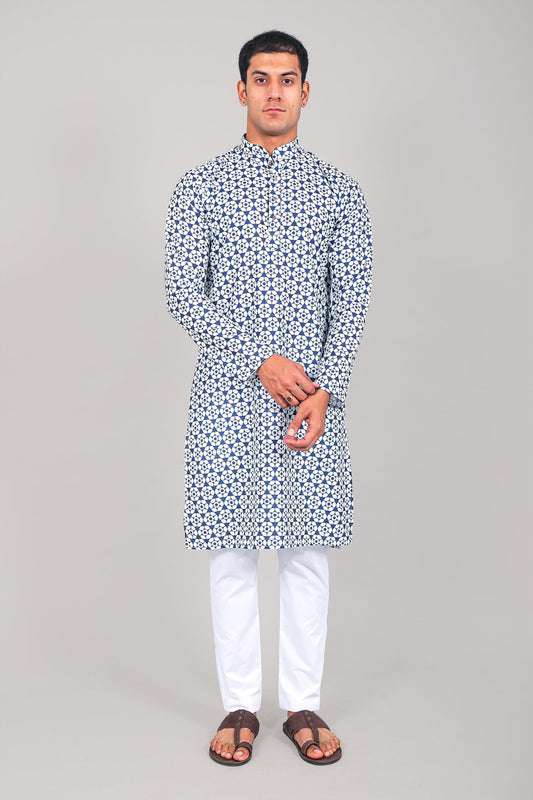 Bluesaanchi Elegantly Casual Blue Kurta set - Veshbhoshaa