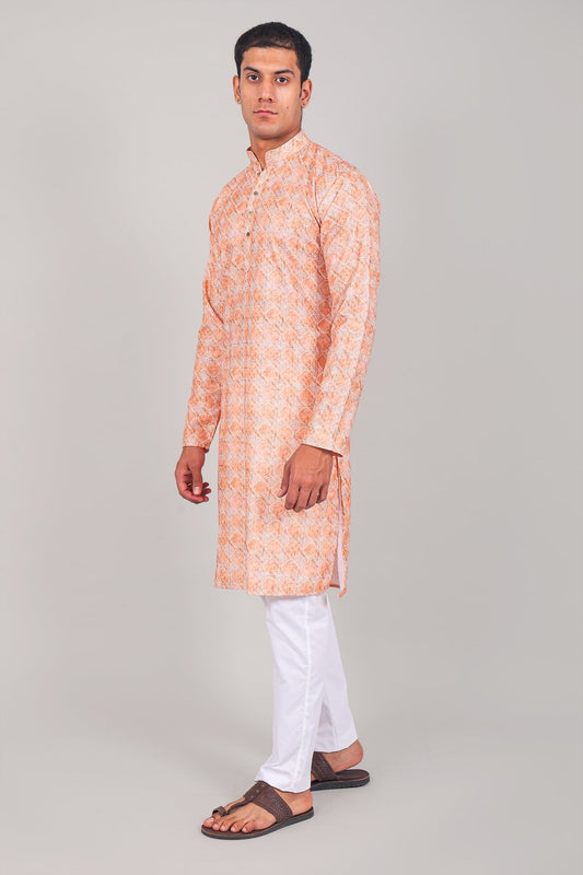 Bluesaanchi Elegantly Casual Salmon Kurta set - Veshbhoshaa