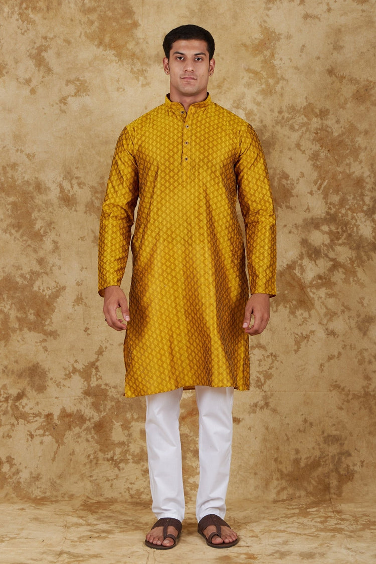 Bluesaanchi Golden Jacquard Waistcoat set - Veshbhoshaa