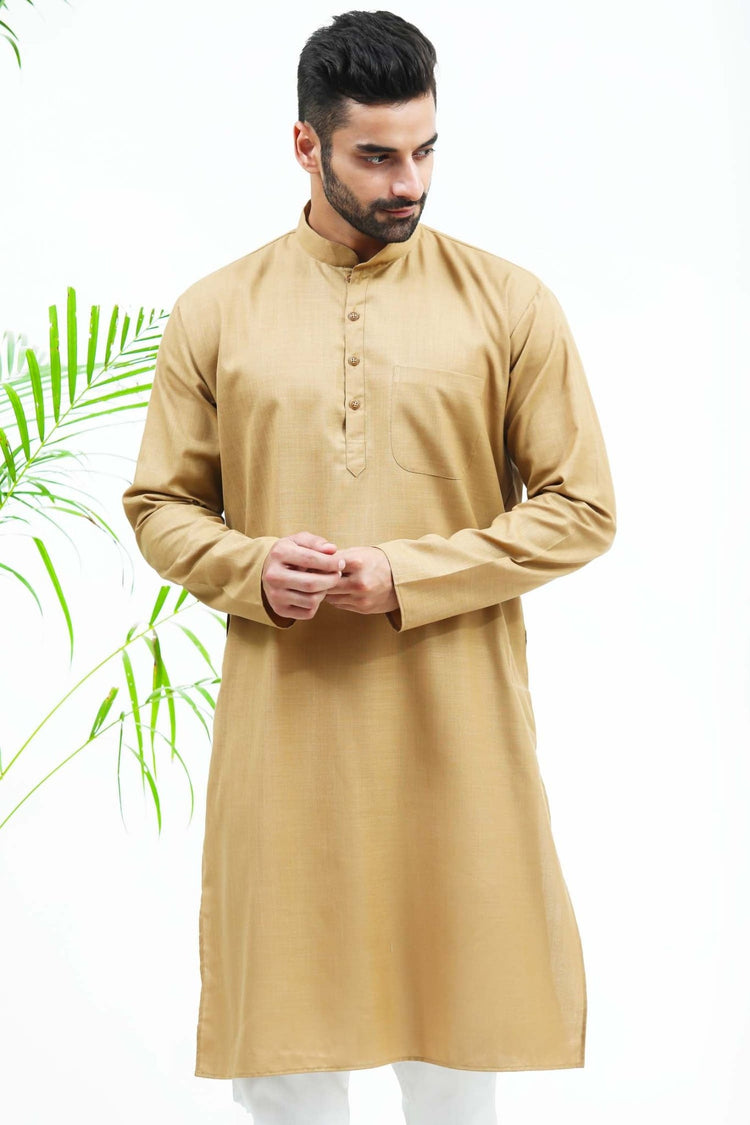 bluesaanchi Men's Brown Color Matka Silk Kurta Set - Veshbhoshaa